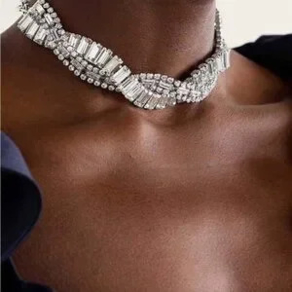 Lumire Crisscross Crystal Choker